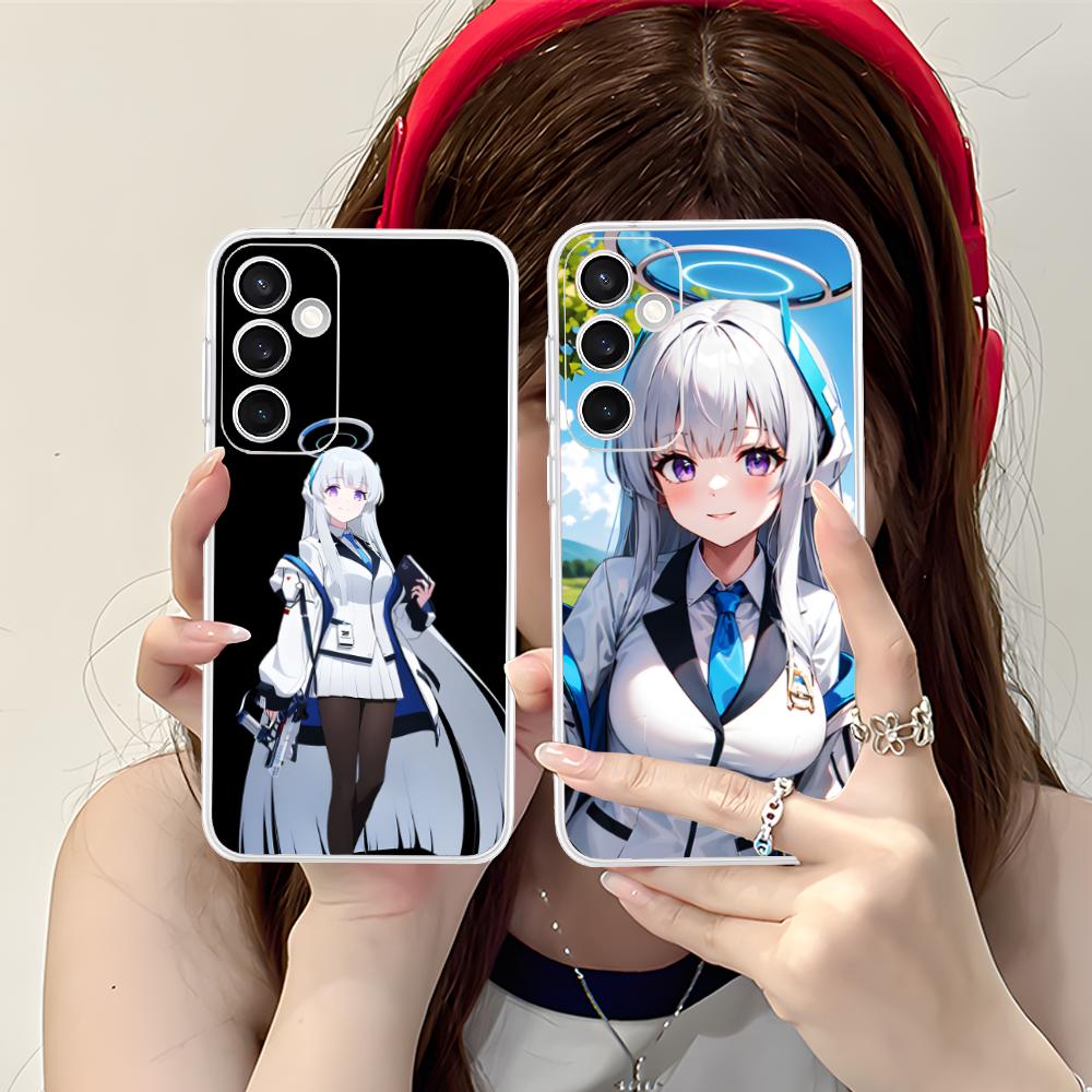 Blue Archive Ushio Noa Phone Case for Samsung Galaxy S25 S24 S23 S22 S21Plus FE Ultra Clear Colorful Cover Luxury Smartphone