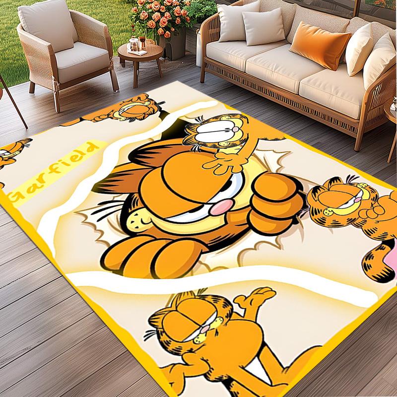 Garfield Print Rug, Washable Floor Carpet, For Entryway Dorm Laundry Room Office Study, Home Decor Birthday Christmas Gift