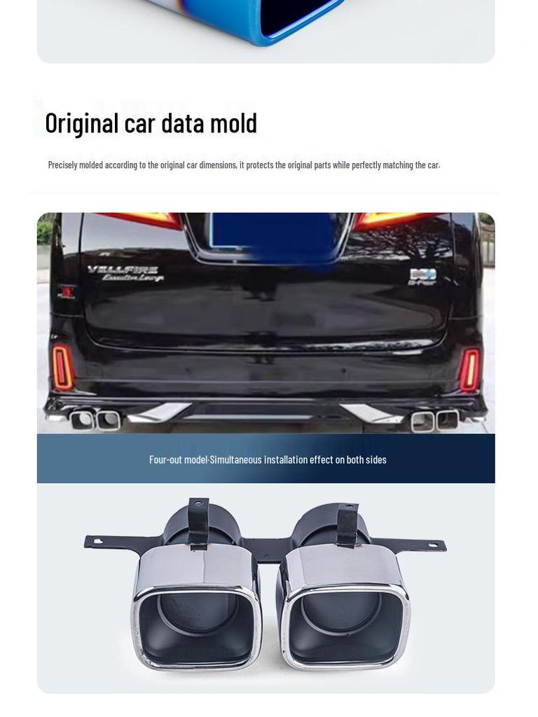 Tailpipe Muffler for Toyota Alphard 30 Series and Vellfire Exhaust Modification