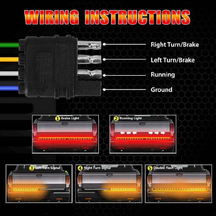 Car Brake Tail Light for DC 12V LED Strip Light Universal Car Break Indicator La