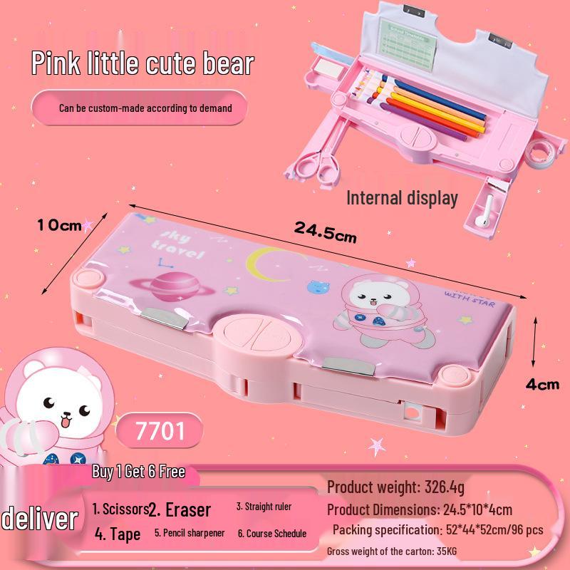 Creative Cartoon Multifunctional Pencil Case for Primary School Students - Large Capacity and High Appeal