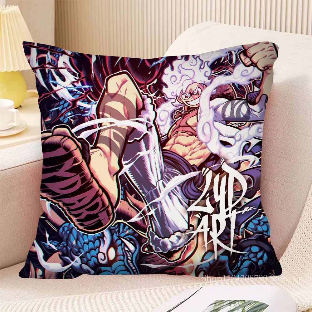 One Anime Pieces Monkey D. Luffy Pillow Case Fashion Square Pillowcase Bedroom Sofa Room Ins Decoration Leisure Cushion Cover
