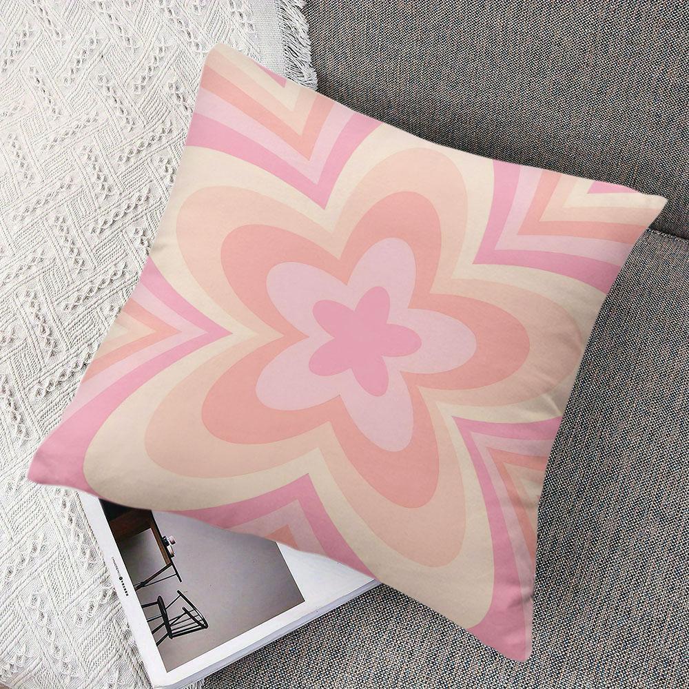Blush Bloom Square Jacquard Pillow Cover for Sofa Office Waist Cushion Cover Home Decorative Pillowcase