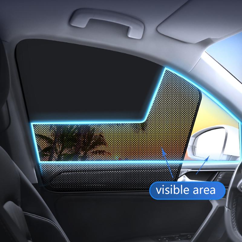 4Pcs Magnetic Car Priavcy Curtains Light Blocking Car Net Sun Visor Summer Protective Window Shade For Car Camping Napping Sleep