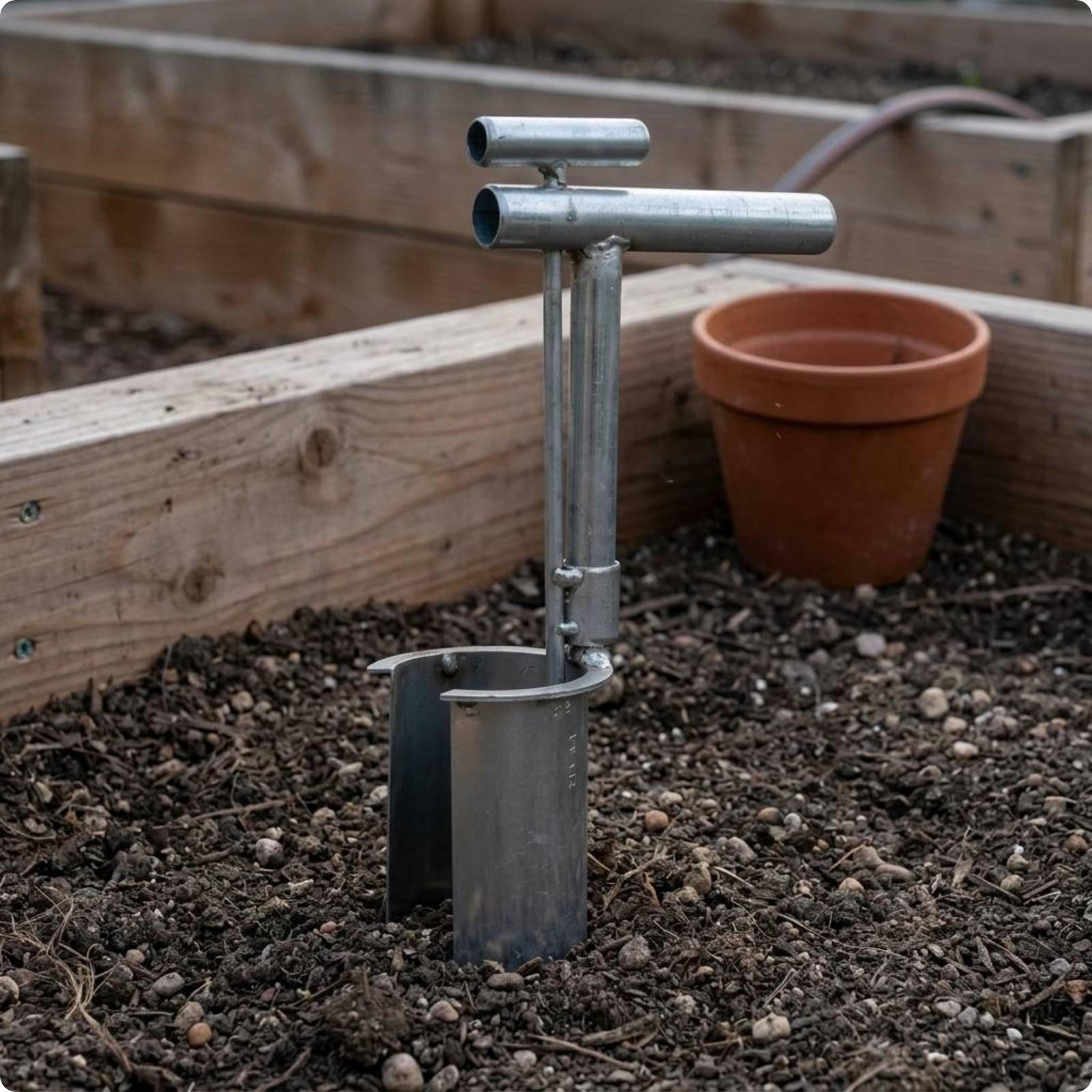 Bulb Planter Metal Seedling Transplanter Labor Saving Tube Quick Digging Hole Digger for