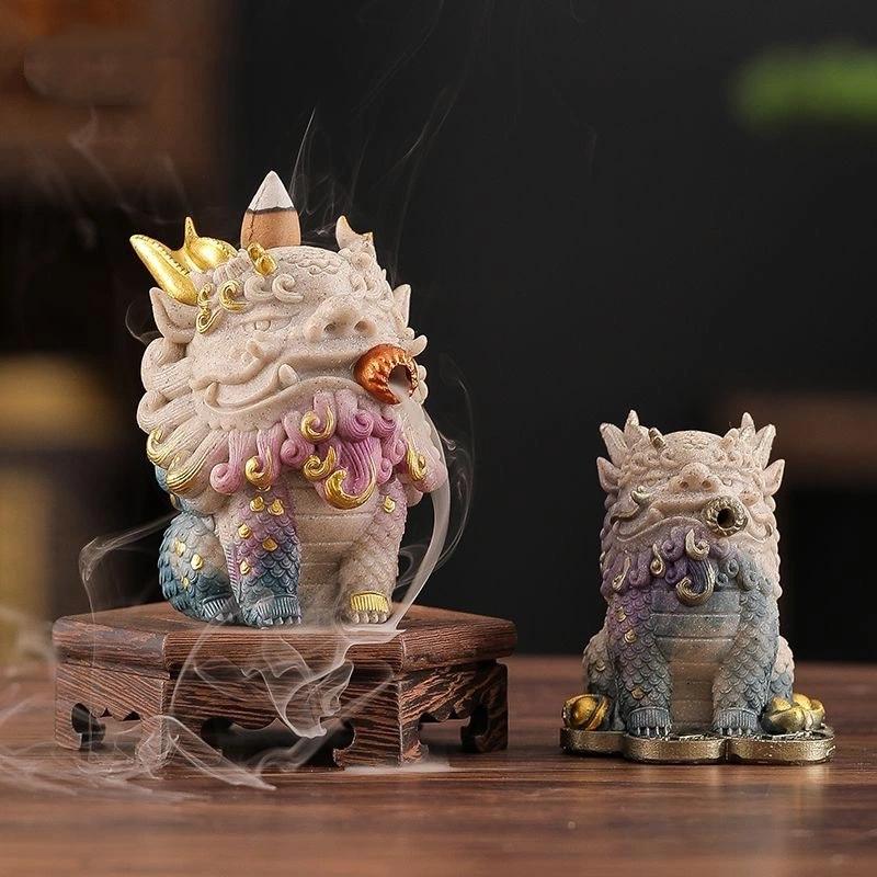 Creative Backflow Incense Burner Pixiu Ornament Home Indoor Living Room Decoration