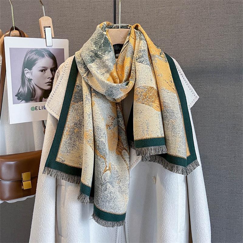 Autumn and Winter Travel Warm Cashmere Shawl Scarf Fashion Women Luxury Print Pashmina Blanket Wraps Female Poncho Bufanda