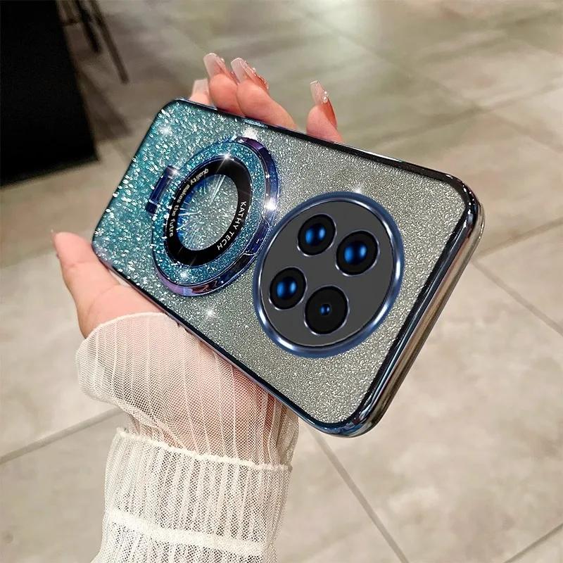 Luxus Glitzerhülle mit Halterung für Redmi Note 14 14Pro 14C 13C 12C 11 Hülle für POCO X7 X6 F7 Ultra M6 Pro Hülle Halter Abdeckung