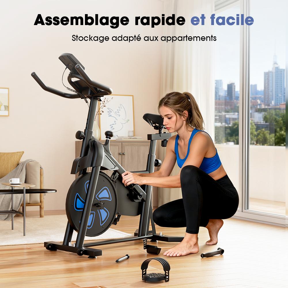 Indoor Cycling Bike iScooter QK116 6KG Flywheel Adjustable Resistance Magnetic Spin Bike LCD Screen Silent Belt