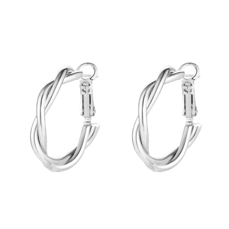 Twist Circle Hong Kong Style Earrings Niche Light Luxury Temperament High-end Design Ear Buckle Earrings Women