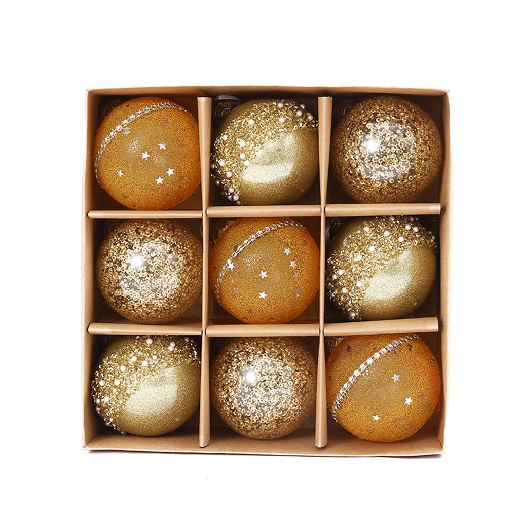 8CM 9 Pcs Christmas Balls Ornament Xmas Tree Hanging Pendant Decorations Home Christmas Decoration Accessories