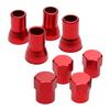 4PCS Aluminium Car Atuo Red Tire Wheel Tyre Valve Stem Hex Caps & Sleeve Cover