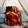 1PC Custom Name American Football Firework outdooor Flannel blankets Patterns Throw Blanket All-Season Soft Gift for Couch, Bed, Camping gifts