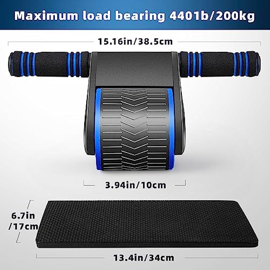Rollenrad, automatisches Rebound-Bauchrad für Trainingsfitness, Bauchtrainer mit Kniematte, perfektes Heim-Fitnessgerät für Männer und Frauen