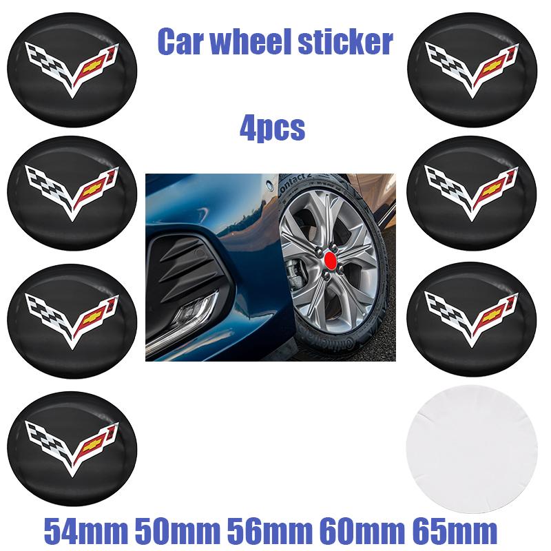 4pcs New 54mm 50mm 60mm 56mm 65mm Car Wheel Emblem Sticker Wheel Center Hub Cap Auto Rim Refit Badge Covers Sticker Accessories