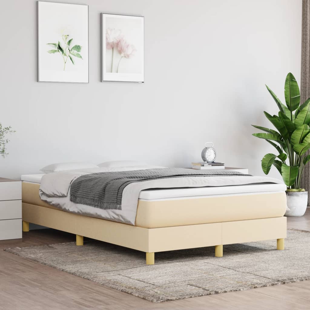 Vidaxl Continental Bed with Mattress, Cream, Fabric, 120X200 Cm