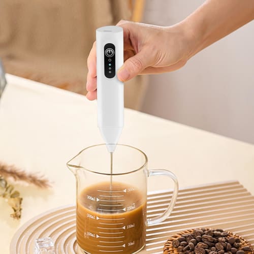 Handheld Milk Frother, 3-Speed ??Mini Milk Frother Wand, Rechargeable Milk Foamer for Drinks, Hot Chocolate, and Quick Preparation Kitchen Gadget