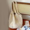Woven Hollow Bag Large Capacity Straw Tote Bag Stylish Single-shoulder Bag for Travel Beach Shopping
