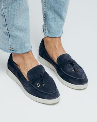Damen-Slipper 5033 37 blaues Wildleder