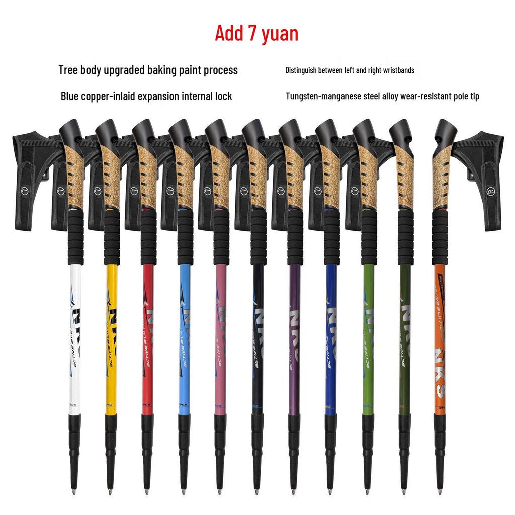 Aluminum Alloy 6061 Cork Handle Trekking Pole N301 Nordic Walking Stick