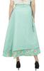 Phagun Reversible Long Wrap Skirt Floral Printed Cotton Mint Green Cover Up