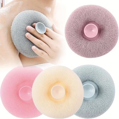 Massage Bath Sponge Ball Exfoliating Shower Brush Wall-Mounted Loofah with Suction Cup Deep Clean Body Scrubber Bathroom Access