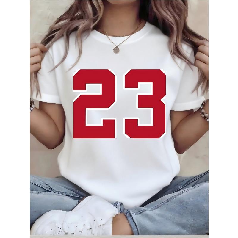 

T-shirt - Women s fun printed T-shirt - Casual short-sleeved round-neck loose-fitting top, machine washable for all-season comfort, S белый