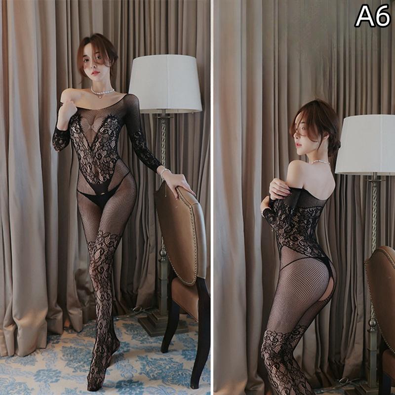 Sexy Netzstrümpfe mit offenem Schritt, Strumpfhose, Dessous für Frauen, Spitzenstrumpfhose, transparenter Body in Übergröße