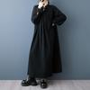 Long sleeve plus size vintage black new in dresses for women casual loose spring autumn dress