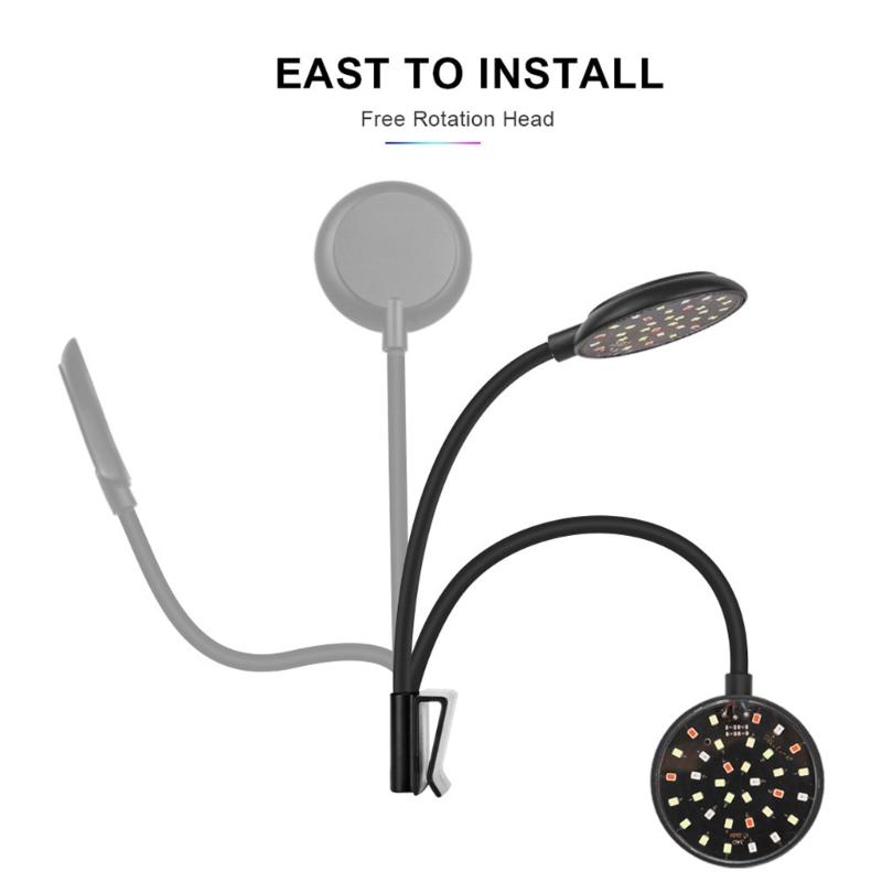 Fish Tanks LED Light Clip Aquariums Light with Flexible Clip Arm Adjustable Angles for Bright Illuminations