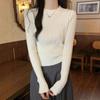 Autumn clothing winter design sense pit strip slim short sweater women's inner top Andy fleece bottoming knitted sweater