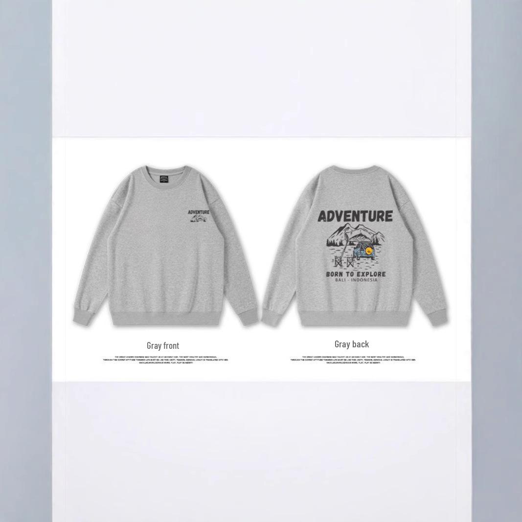 

Повседневный свободный пуловер: Свободный тонкий свитшот с круглым вырезом для пар Triple Extra Large