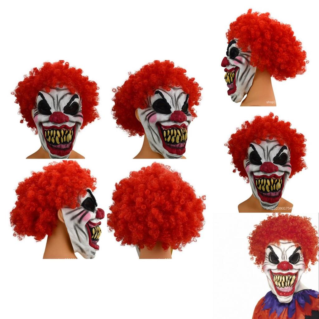Straszny Klaun Lateksowa Maska Halloween Boże Narodzenie Impreza Odgrywanie Ról Rekwizyty Przerażający Kostium