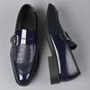 Fashion New Patent Leather Large Size Business Men's Dress Shoes Designer Soft Sole Spring Autumn Buckle Designer Men Derby Shoes