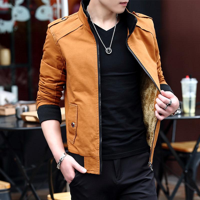 Frühling und Herbst Neue Herren-Jugend-Waschjacke Koreanischer Stil Slim Baumwolle Freizeit-Oberbekleidung