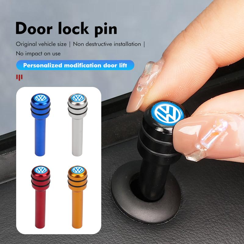 BIG1 Car Door Lock Pins Security Pin Cap Aluminum Alloy Accessories For Volkswagen VW Scirocco Jetta Beetle Golf 4 5 6 Passat Polo B5