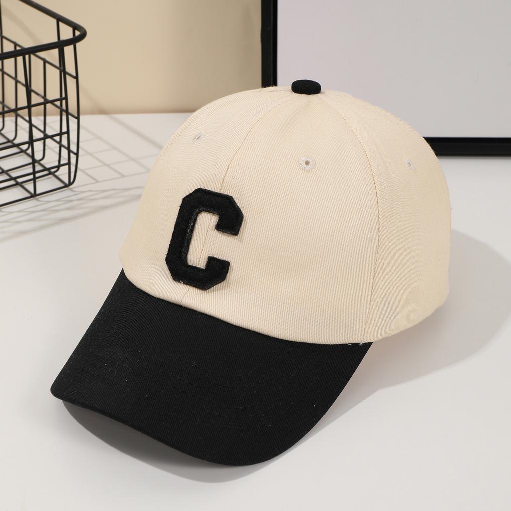 Fashion splicing letter C baseball cap, spring and summer outdoor shade cap, suitable for outdoor travel