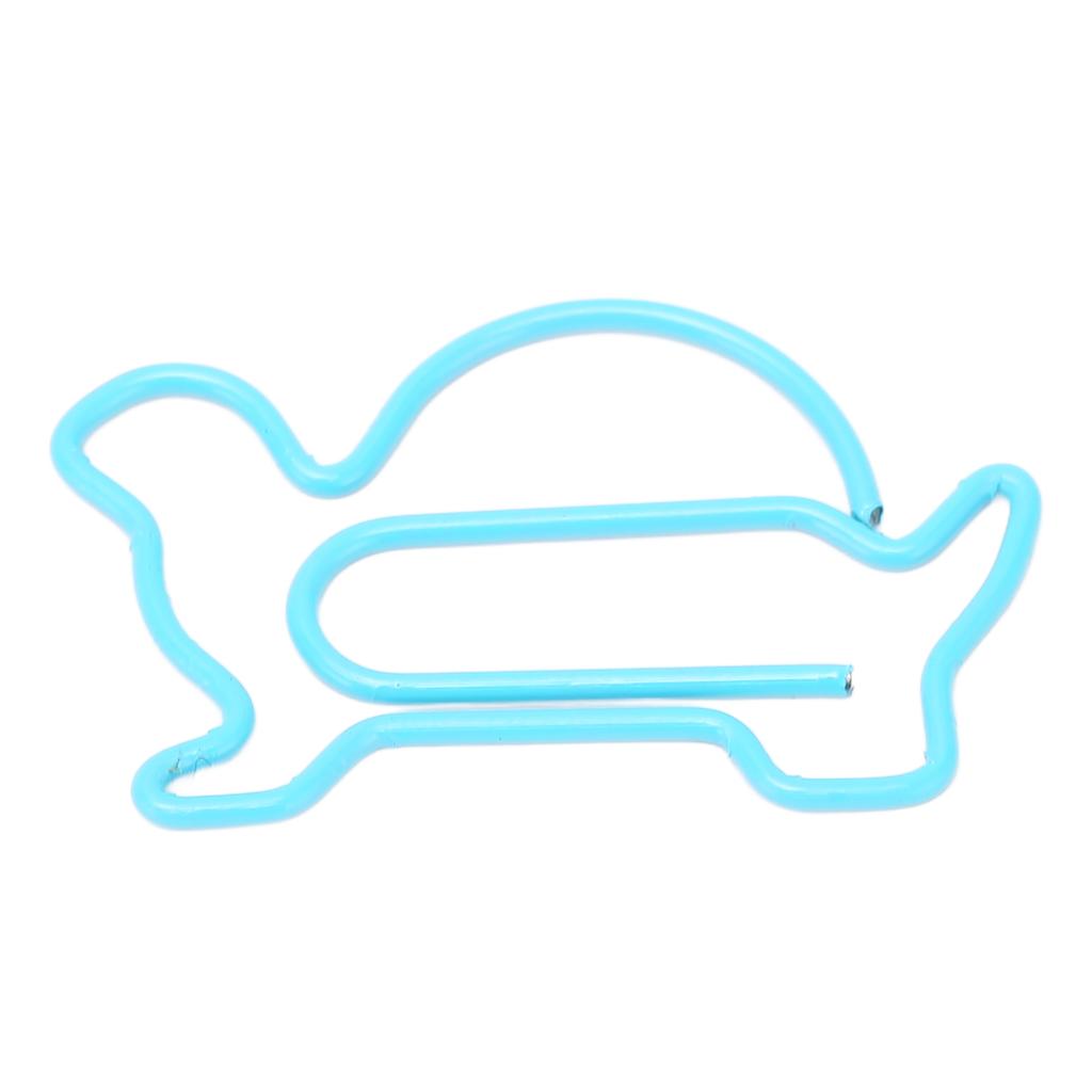 100 ks sponek do papíru Roztomilý tvar zvířátka Jasná barva Protiskluzové kovové sponky do papíru pro domácnost, školu, kancelář Želva