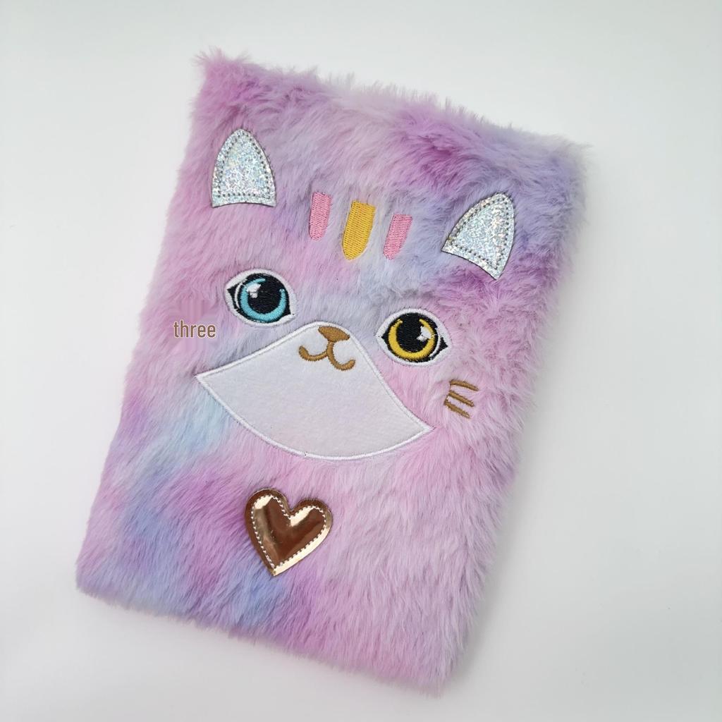 Cute Plush Embroidered A5 Cartoon Notebook Diary