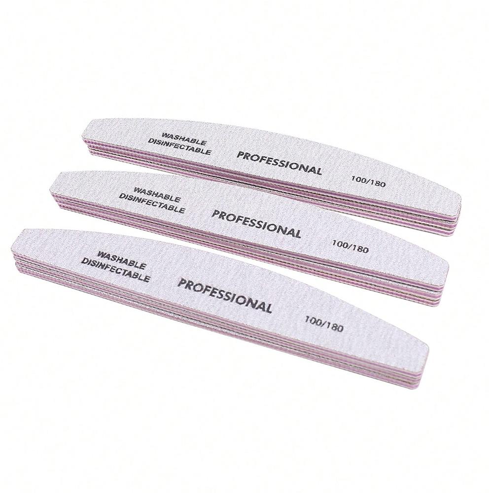 50PCS/Set Professional Nail Files Double EVA Sponge Thickened Nail Files 100/180 Grit Sandpaper Manicure Salon Tool Set