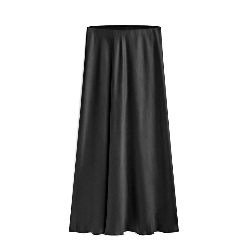 Hip Hugging Side Slit Half Length Skirt Solid Color Sheath Side Slit Skirt
