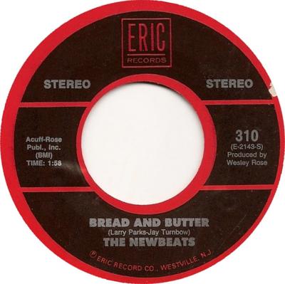7-Zoll Schallplatte NEWBEATS - Bread And Butter / Run, Baby, Run 310 Eric Records US Soul/Funk Gebraucht