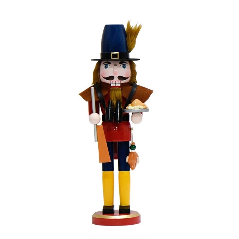 Christmas Nutcrackers Ornament Small Wooden Soldier Christmas Decorations Nutcrackers Figure Ornament for Table Shelf
