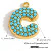 Capital A-Z Initial Letter Pendants Pave Blue Synthetic Stone Minimalist Jewelry Charm for DIY Craft Accessory