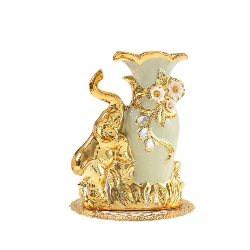 

Элегантные керамические вазы в дизайне слонов, контейнер для цветочной композиции, домашний декор для стола для гостиной, офиса или в подарок