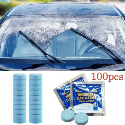 100pcsCar Glass Water Solid Wiper Essence Ultra Concentrated Gift Car Cleaning Agent Wiper Essence Cleaning Effervescent Tablets