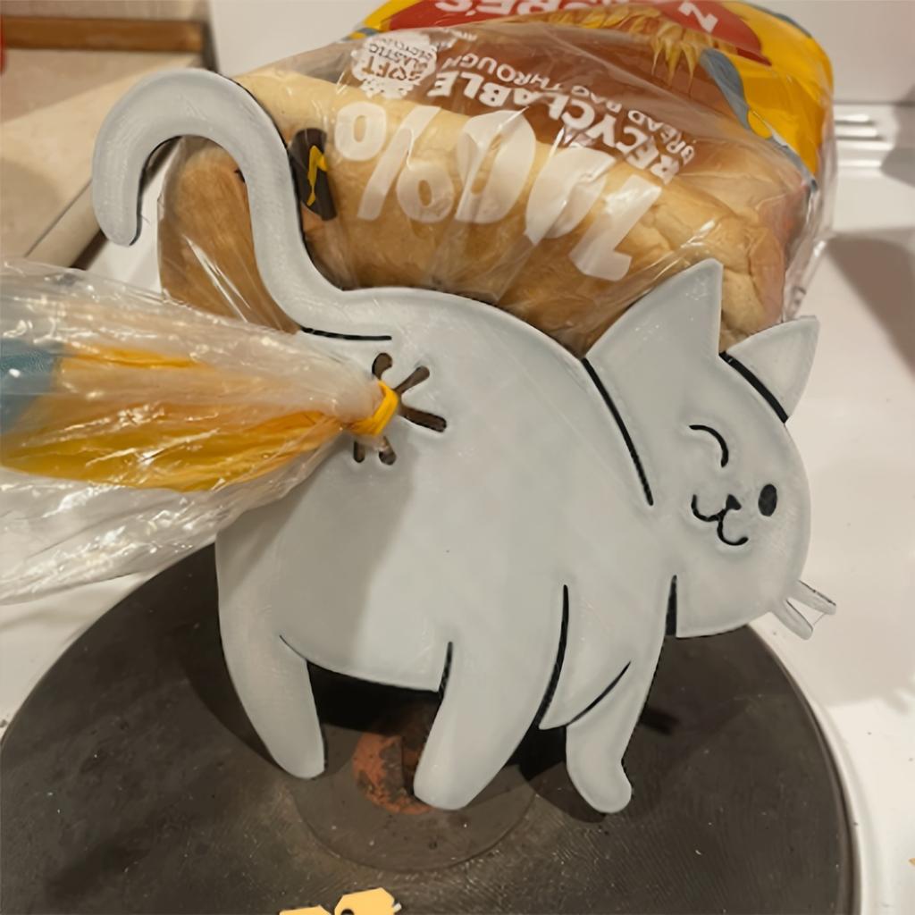 1pc 3D Printed Cat Butt Seal Clip Reusable Moistureproof Dustproof Food Bag Clip Funny Cute Animal Design Quirky Home Decor Gift