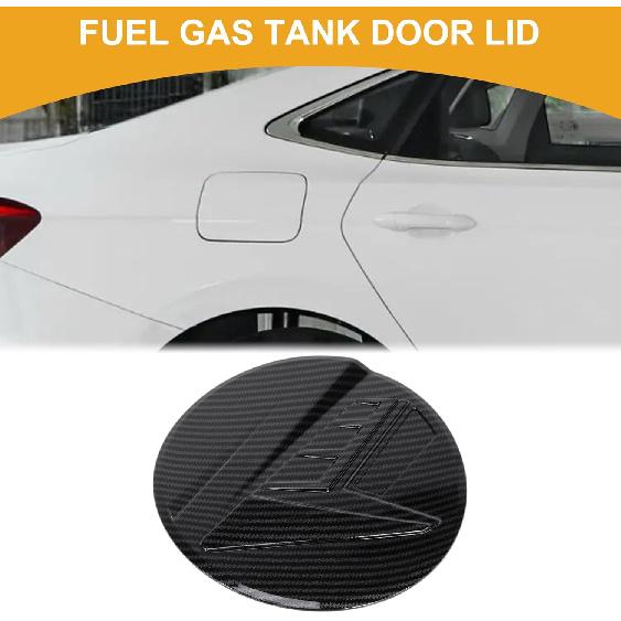 Fuel Tank Door Cap for Hyundai Elantra 2021-2025 Fuel Filler Flap Cover Adhesive Type Carbon Fiber Black ABS Fuel Filler Door Gas Cap