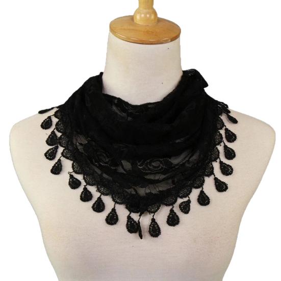 Fringed Lace Veil Shawl Tassel Style Veil Face-covering Headscarf Weddings Decoration Vintage