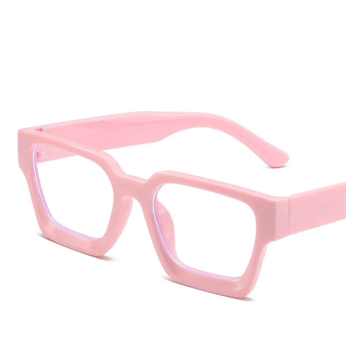 

Classic Rectangular Computer Eyeglass Ladies Men Anti Blue Light Plain Eyeglasses Vintage Colorful Oversized Prescription Glasses Oculos